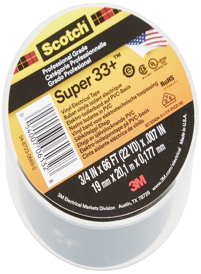 Scotch 3M Super33+ Vinyl Electrical Tape (Black, 3/4 Inch x 66 Inch) - Image 4